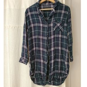 Rails soft flannel sleeping gown sleep shirt